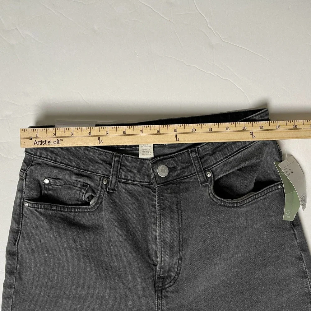 NWT H&M Gray High Waist Ankle Straight Fit Recycled Cotton Jeans 10 - Picture 8 of 8